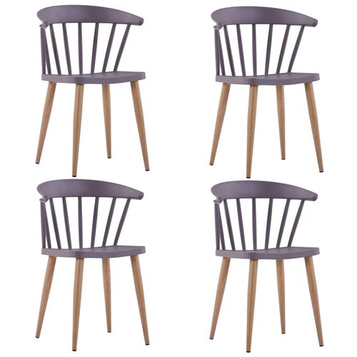 Blagovaonske stolice 4 kom sive plastične slika 18