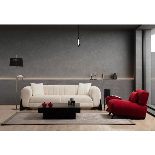 Sandreo White - 3 White 3-Seat Sofa slika 4