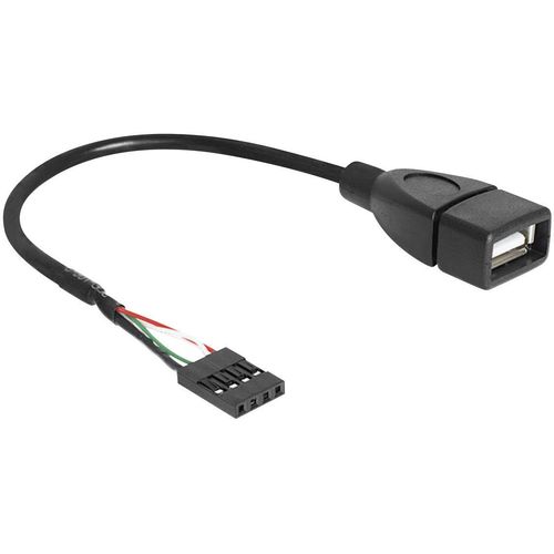 Delock USB kabel USB 2.0 4 polni konektor za stupove, USB-A utičnica 0.20 m crna UL certificiran 83291 slika 3