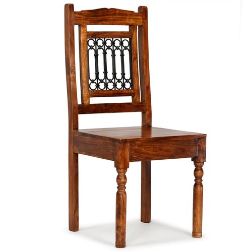 Blagovaonske stolice od masivnog drva s obradom od šišama 4 kom klasične slika 9