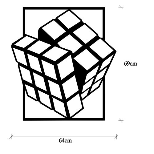 Wallity Metalna zidna dekoracija, Rubik's Cube slika 7