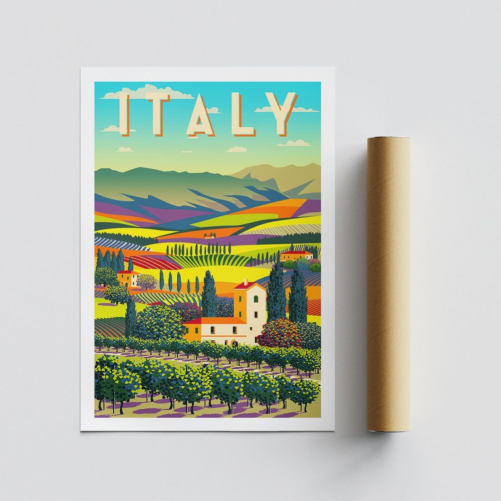 Poster Italije - Šareni Dizajn iz 1963, A4 Format slika 3