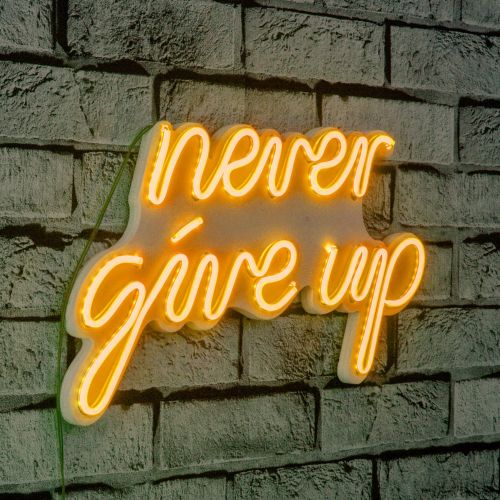 Wallity Ukrasna plastična LED rasvjeta, Never Give Up - Yellow slika 9