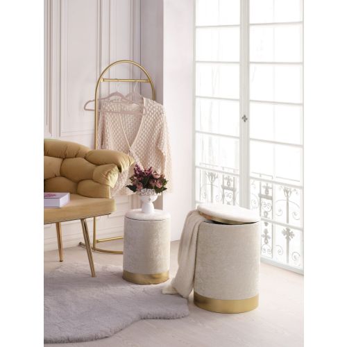 Comfort - Cream Cream Pouffe Set (2 Pieces) slika 1