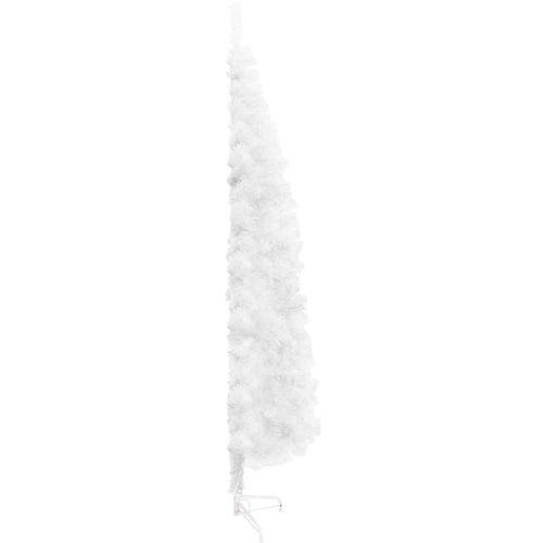 Tanka umjetna polovica božićnog drvca sa stalkom bijela 240 cm slika 10