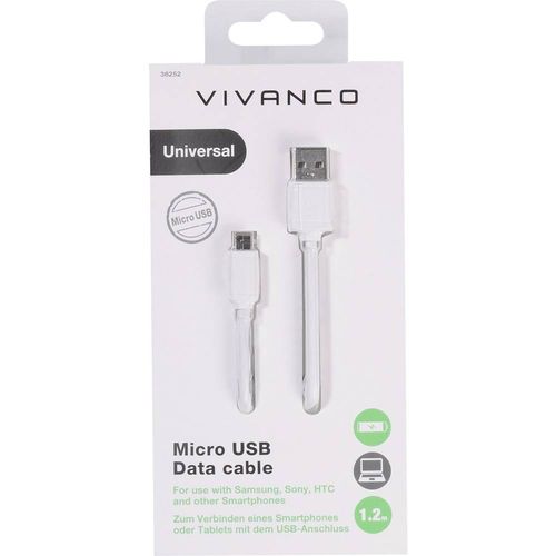 Vivanco USB kabel USB 2.0 USB-A utikač, USB-Micro-B utikač 1.20 m bijela  36252 slika 2