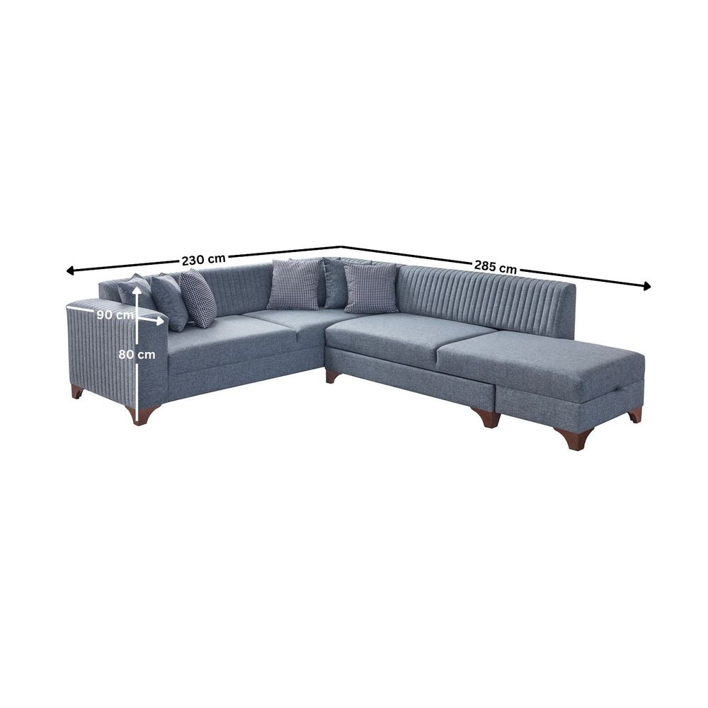 Ugaona Sofa West Desna - boja: siva slika 6