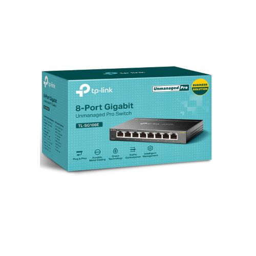 Switch TP-LINK TL-SG108E Gigabit 8x RJ45 10 100 1000Mbps eSmart Desktop metalno kuciste slika 2