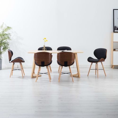 Blagovaonske stolice od tkanine i savijenog drva 6 kom tamnosive slika 11