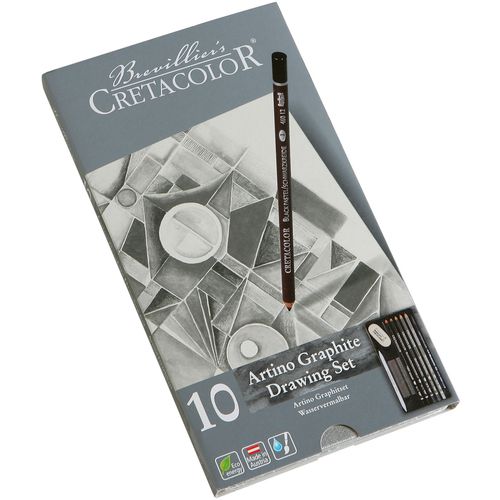 UMJETNIČKI SET CRETACOLOR ARTINO GRAPHITE 10 KOM (MONOLITNI GRAFIT, CRNI PASTEL, OLOVKE, GUMICA…) 400 21 slika 1