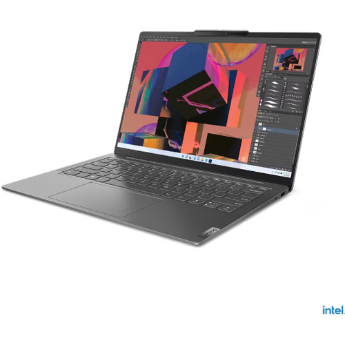 Lenovo 83E0003YRM Yoga Slim 6 14IRH8 (Storm Grey, Aluminium) 14-Core i7-13700H 2.4-5.0GHz/24MB 16GB 1TB-SSD-NVMe 14" 2.2K (2240x1400) IPS 300n 100% sRGB DolbyVision AG 1080p+IR Iris Xe Graphics WiFi-AX BT5.3 2xTB4 UK-Keyboard-Backlite 65Wh 1.35kg DOS slika 1