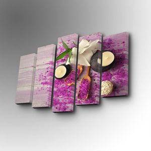 5PUC-115 Multicolor Decorative Canvas Painting (5 Pieces)