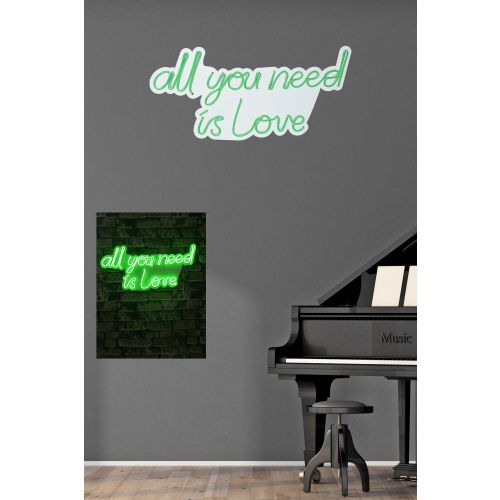 Wallity Ukrasna plastična LED rasvjeta, All You Need is Love - Green slika 10