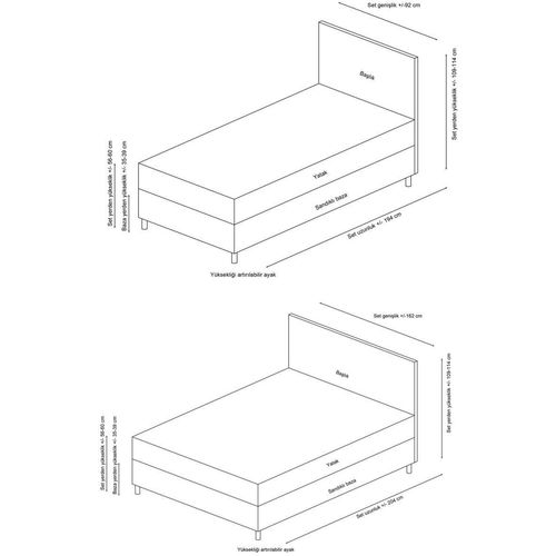 Woody Fashion Jednostrani okvir kreveta i uzglavlje, Motya 120 x 200 - Anthracite slika 5