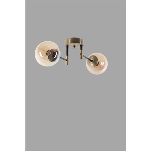 Dolunay 2 Li Eskitme Bal Camlı Avize Copper Chandelier slika 4