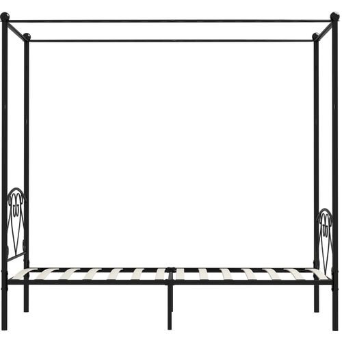 Okvir za krevet s nadstrešnicom crni metalni 90 x 200 cm slika 15
