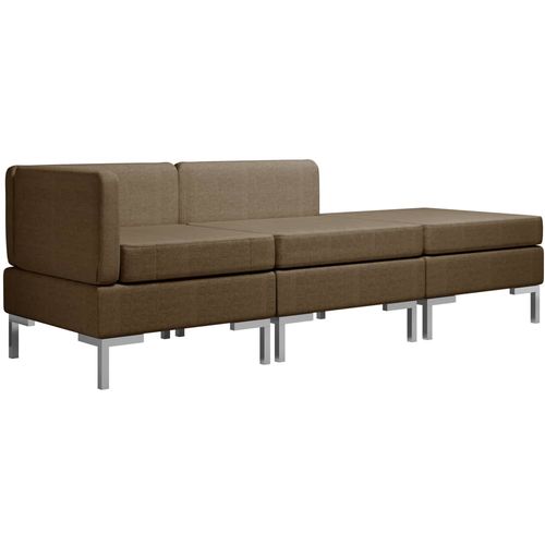 3-dijelni set sofa od tkanine smeđi slika 26