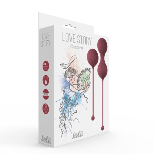 Vaginalne kuglice Lola games Set for Easy and Medium Level Love Story Carmen Wine Red slika 1