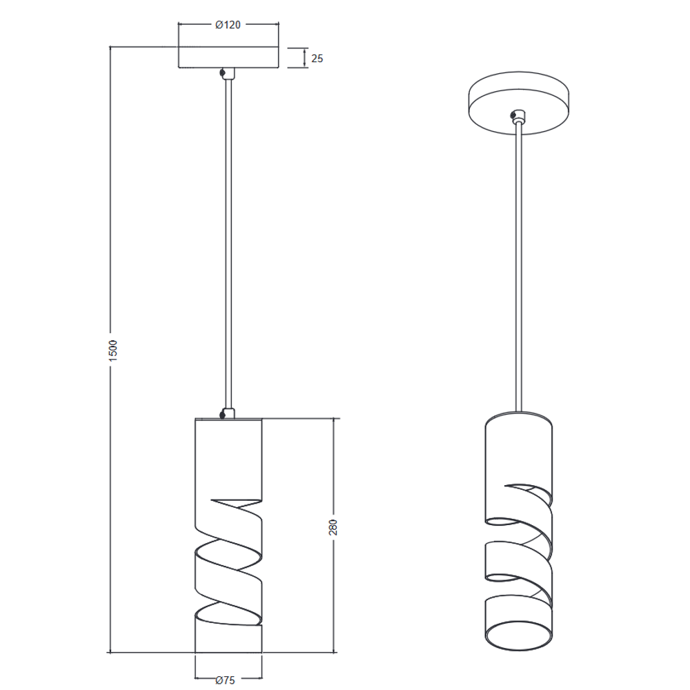 Trio Lightning visilica STREAM 1, crna-mat slika 6