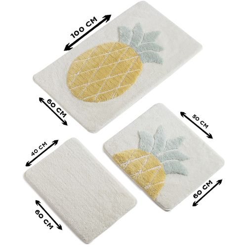 Colourful Cotton Set akrilnih kupaonskih prostirača (3 komada) Ananas slika 4