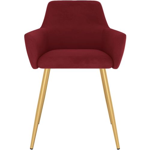 Blagovaonske stolice 2 kom crvena boja vina baršunaste slika 5