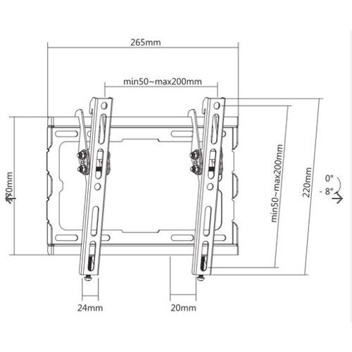 SBOX nagibni nosač za TV 23"-42", do 35kg PLB-3422T-2 slika 2