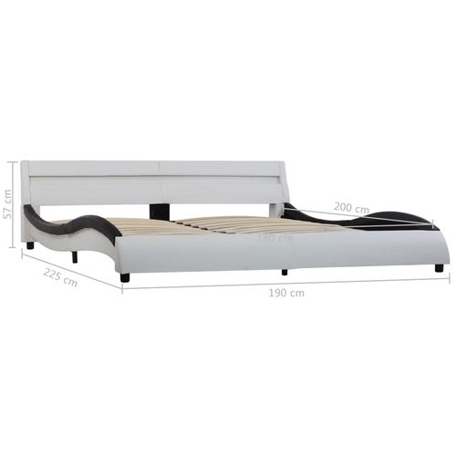 Okvir za krevet od umjetne kože LED bijelo-crni 180 x 200 cm slika 42