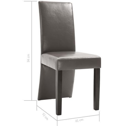 Blagovaonske stolice od umjetne kože 6 kom sive slika 9