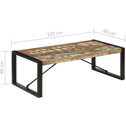 Stolić za kavu od masivnog obnovljenog drva 120 x 60 x 40 cm slika 15