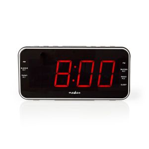 Radio budilica NEDIS, 1.8in LED zaslon, punjenje mobitela USB, crna