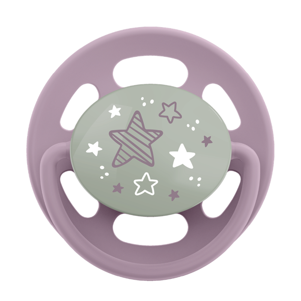 nip® Duda varalica Cherry Night 6m+ (veličina 2) - Latex, 2kom Lila/Bež slika 2