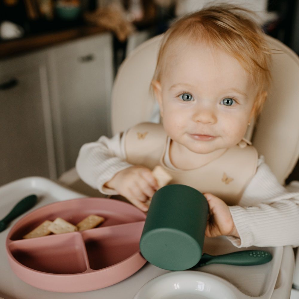 PETITE&amp;MARS Silikonski okrugli tanjur s odjeljcima i vakuumom 6 m+ Take&amp;Match, Sweet Pea slika 1