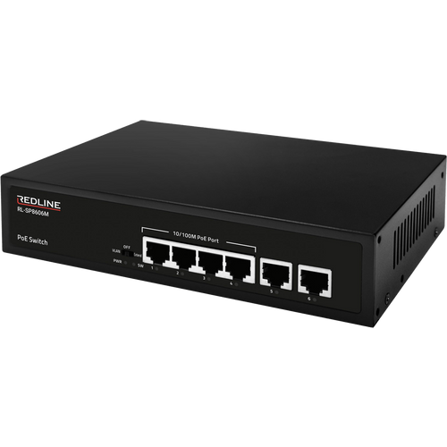 REDLINE PoE mrežni switch, 6 port RJ-45 , 4 PoE / 65W - RL-SP8606M slika 1