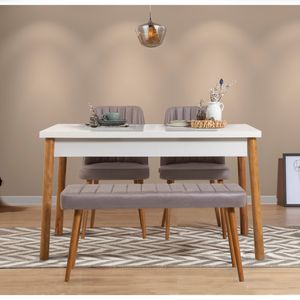 Set stola i stolica Costa Atlantice bijeli-sivi (4 komada)