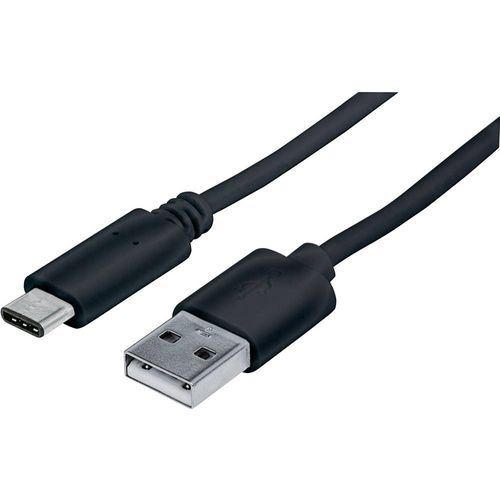 Manhattan USB kabel USB 2.0 USB-C® utikač, USB-A utikač 1.00 m crna UL certificiran 353298 slika 1