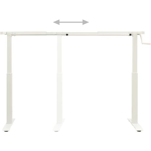 Podesivi okvir za radni stol s ručicom za rad stojeći bijeli slika 28