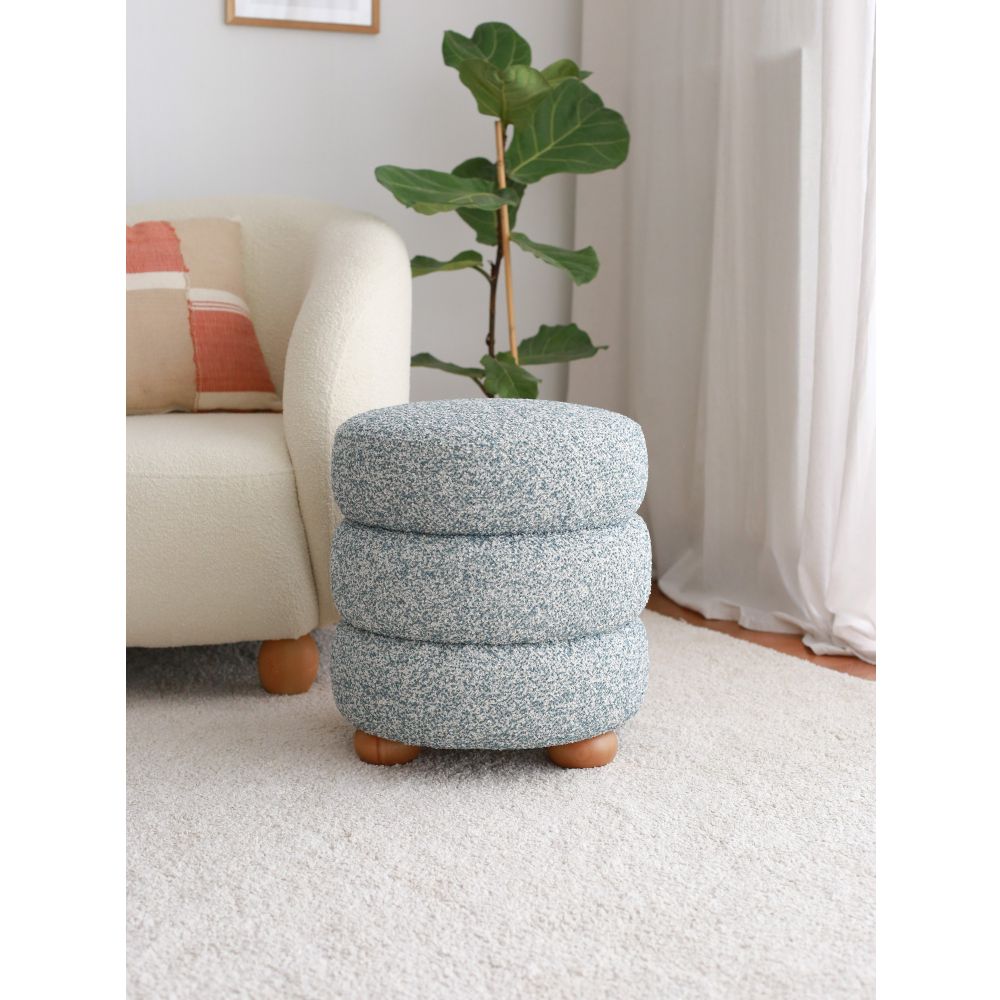 Boumy Wood - Plavi Plavi Sivi Pouf slika 1