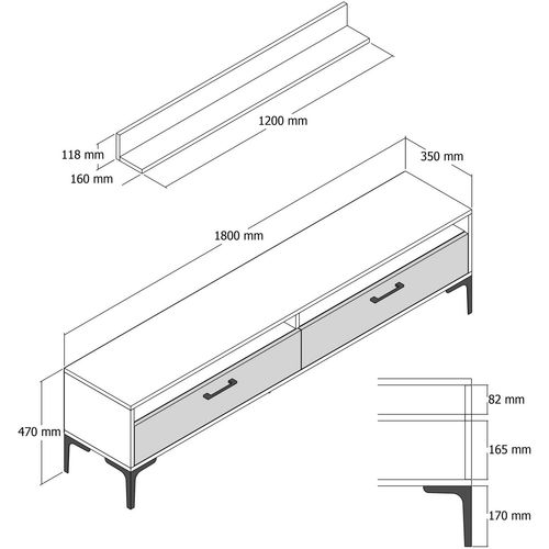 Istanbul - Walnut, Cream Walnut
Cream TV Unit slika 6