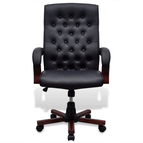 Chesterfield uredska stolica od umjetne kože, crna slika 9