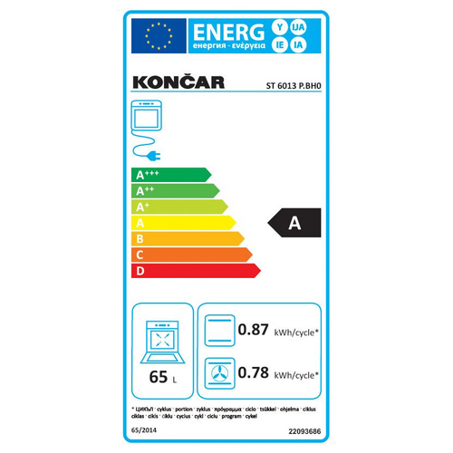 Končar kombinirani štednjak ST 6013 P.BH0 slika 3