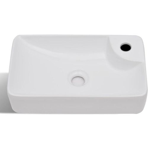 Bijeli keramički umivaonik with Faucet Hole White slika 3