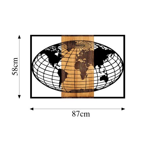 Wallity Drvena zidna dekoracija, World Map - 326 slika 7