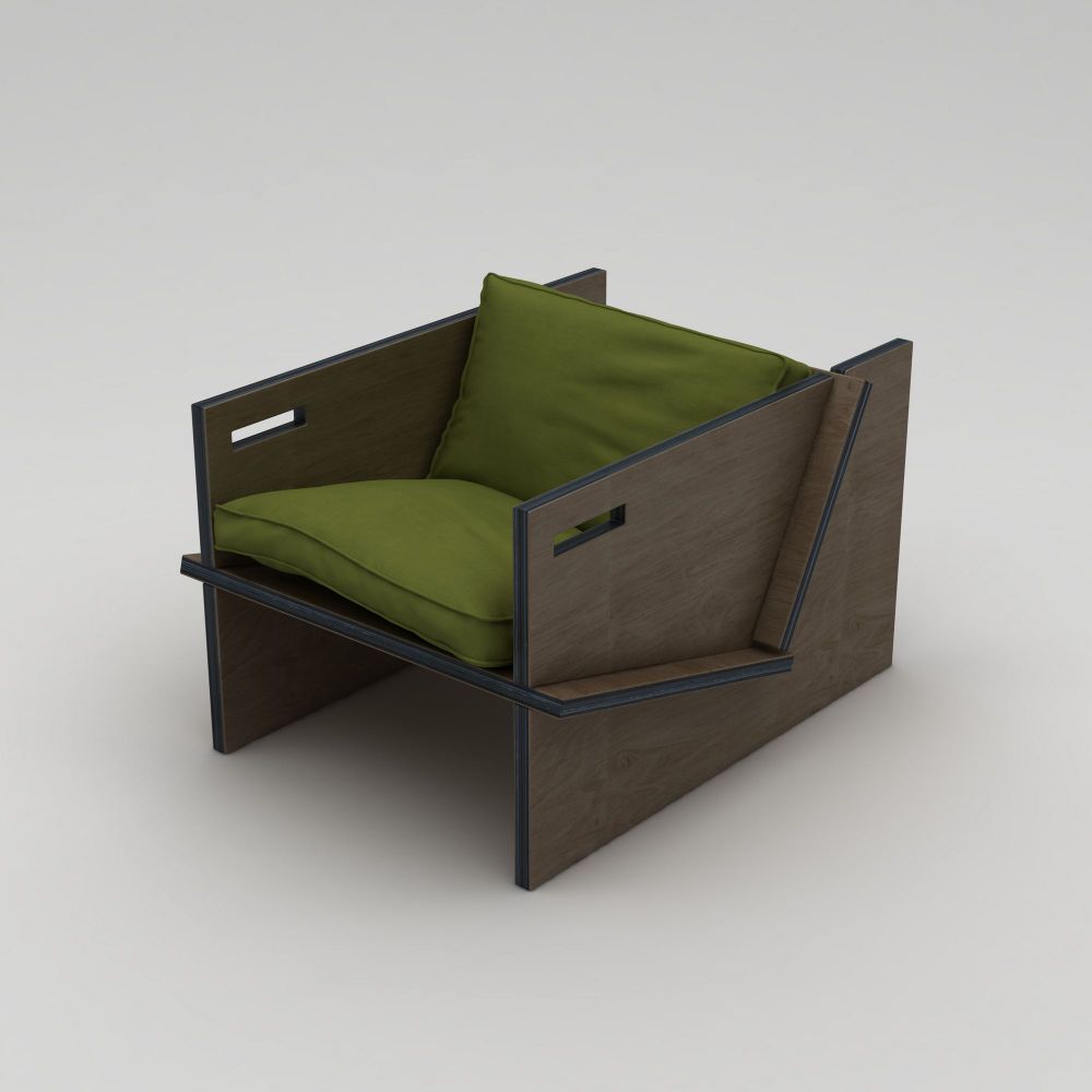 Wing Chair Winner - Zeleni Sjedalica s Prirodnim Drvom slika 2