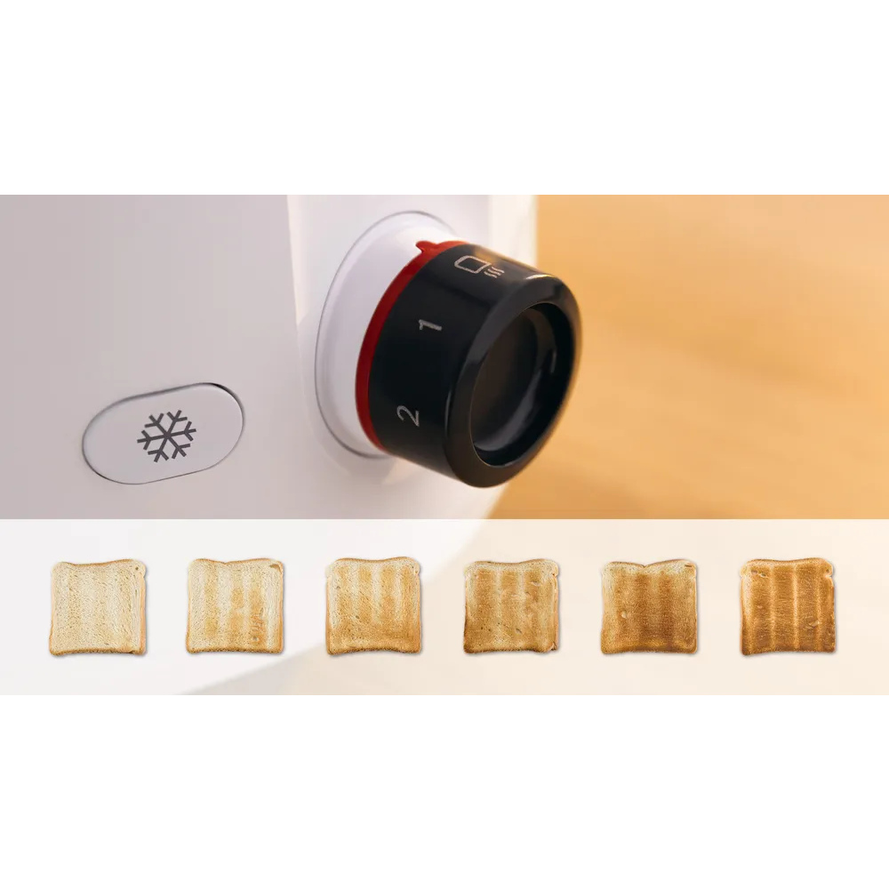 BOSCH Toster MyMoment TAT2M121, Bijela, Dvije kriške, Snaga  800-950 W slika 3