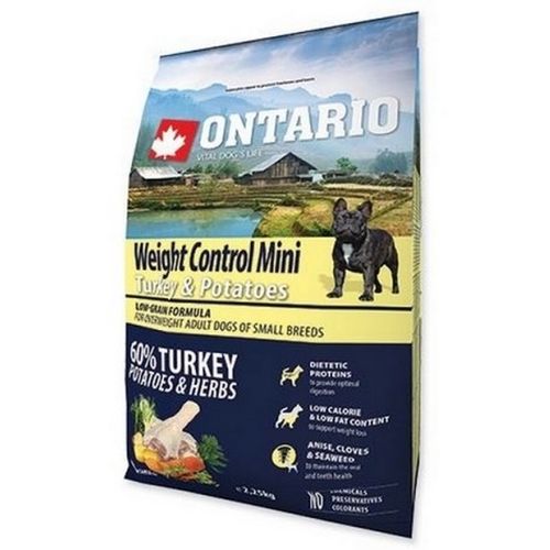 ONTARIO HRANA ZA PSE, ADULT MINI WEIGHT CONTROL, PURETINA 2,25KG slika 1