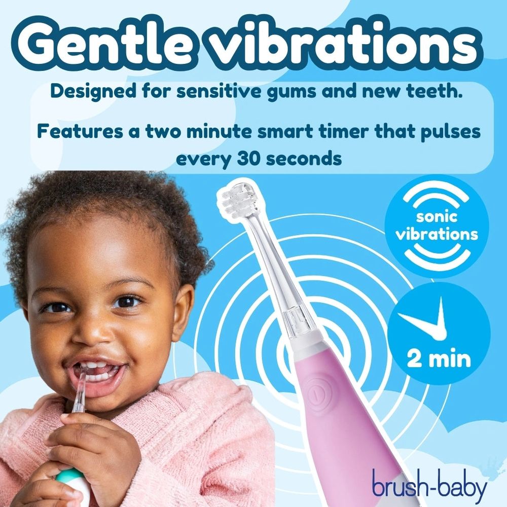 Brush-Baby Dječija električna četkica BabySonic (0-3 godine), Roza slika 5