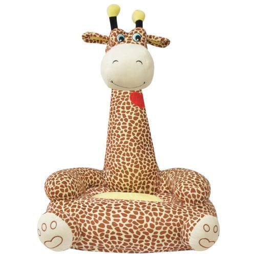 Plišana dječja fotelja u obliku žirafe smeđa slika 6