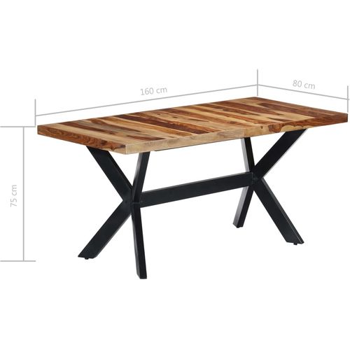 Blagovaonski stol od masivnog drva šišama 160 x 80 x 75 cm slika 7