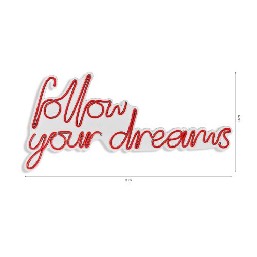 Follow Your Dreams - Red Red Decorative Plastic Led Lighting slika 9