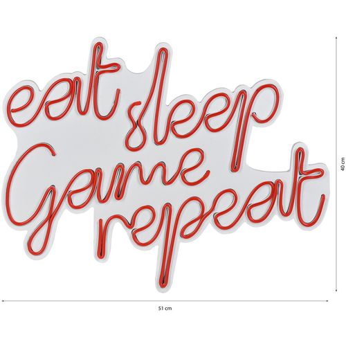 Wallity Ukrasna plastična LED rasvjeta, eat sleep game repeat - red slika 18